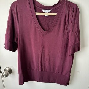 Athleta Women's Rich Burgundy V-Neck Tee